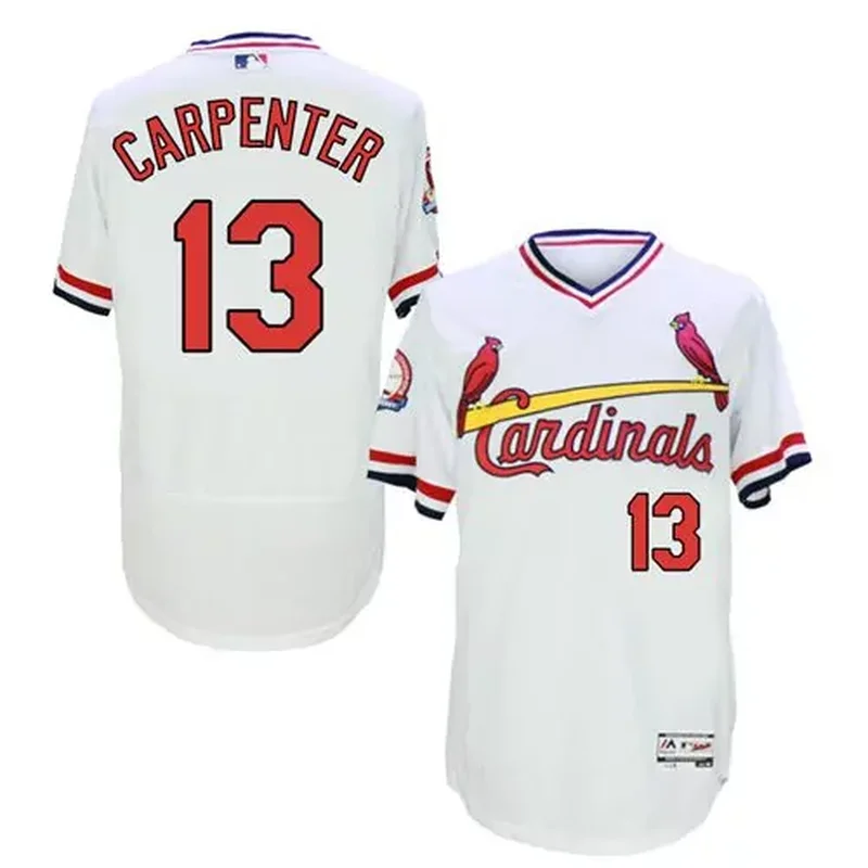 St Louis Cardinals #13 Matt Carpenter White Flexbase Collection Cooperstown Stitched Jersey