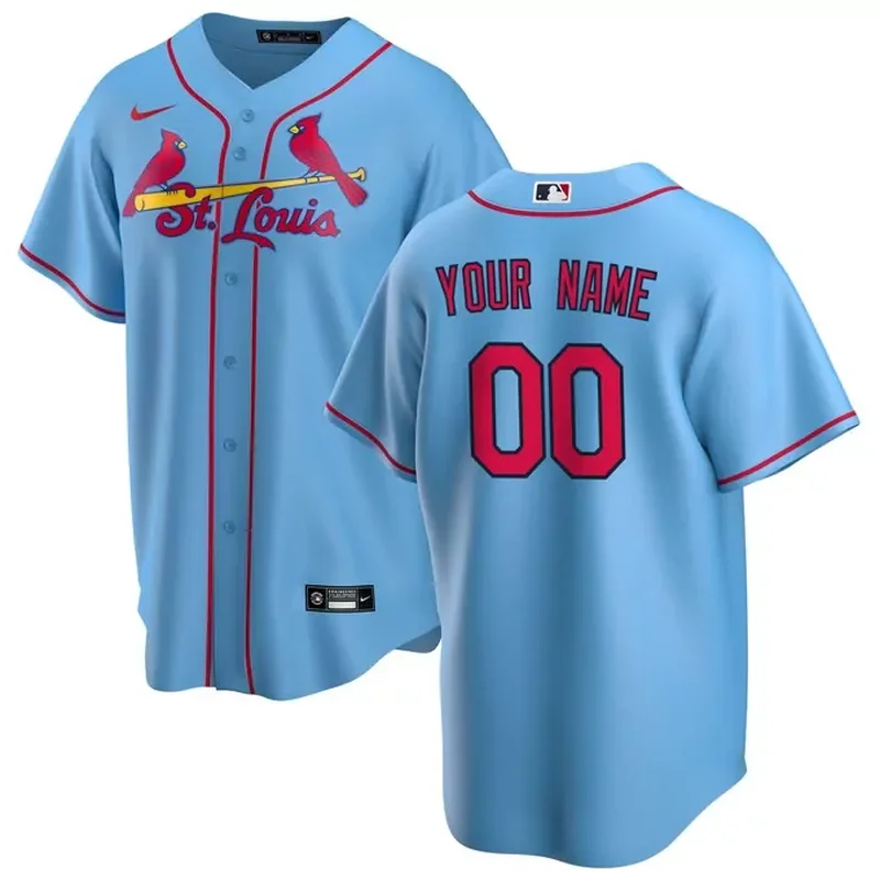 St Louis Cardinals Alternate Custom Jersey Light Blue