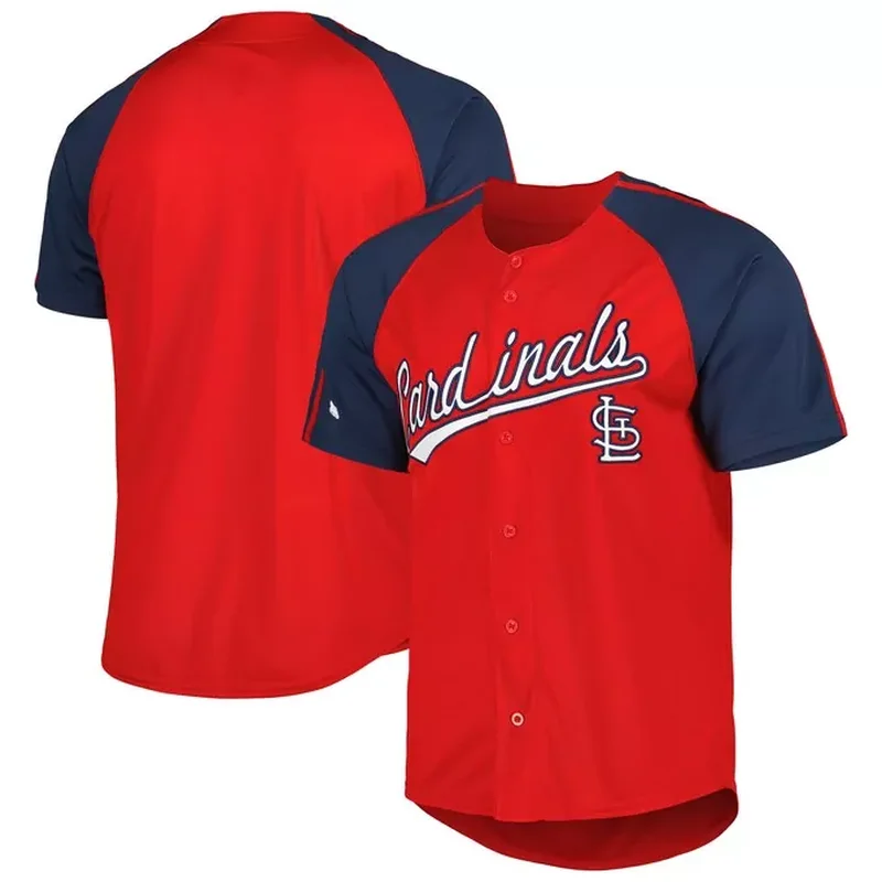 St Louis Cardinals Stitches Button-Down Fashion Jersey Red