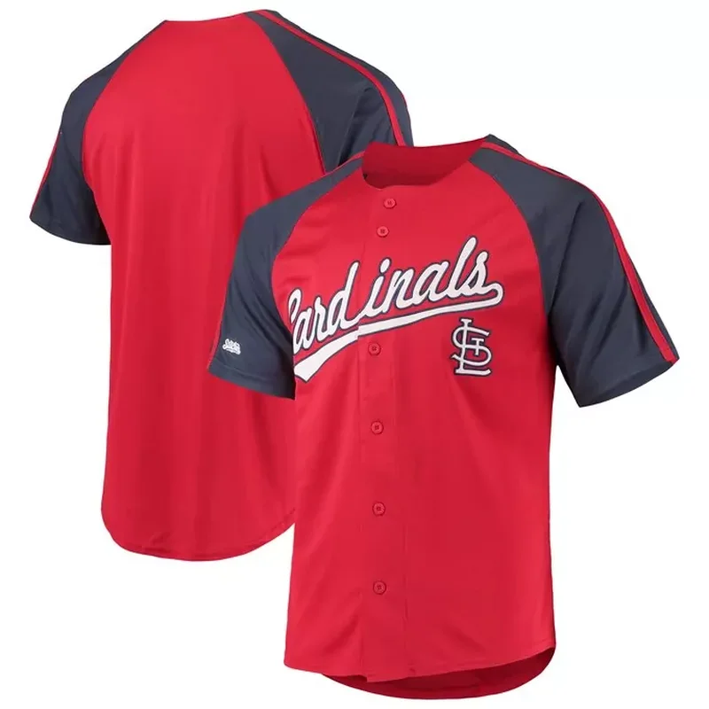 St Louis Cardinals Stitches Button-Down Jersey Red