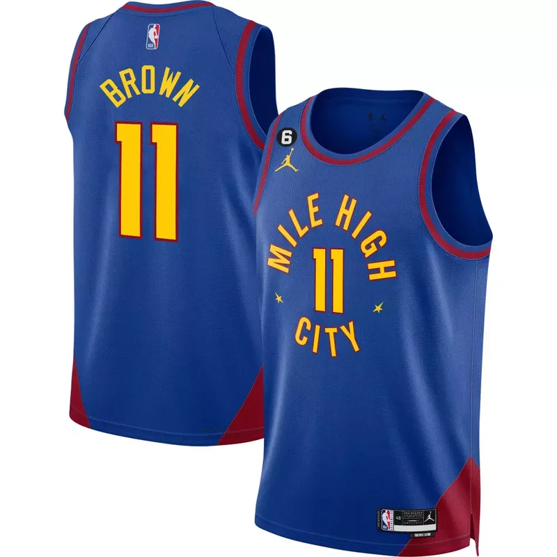 Statement Bruce Brown Denver Nuggets 6 Patch Collection Jersey All Stitched