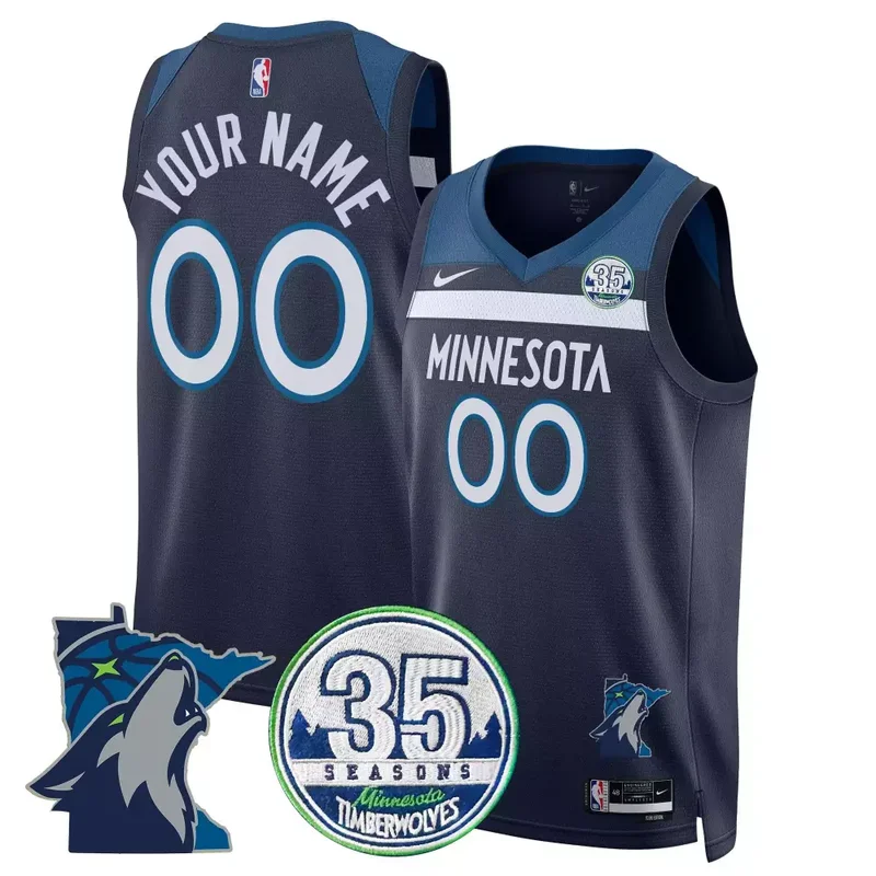 Statement Jaden Mcdaniels Timberwolves 35th Season Minnesota Patch Swingman Jersey All Stitched - Image 5
