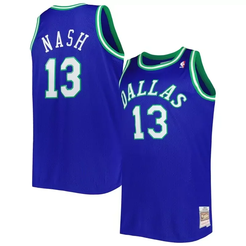 Jason Kidd Dallas Mavericks Classics 1994/95 Split Jersey Blue/Green - Image 3