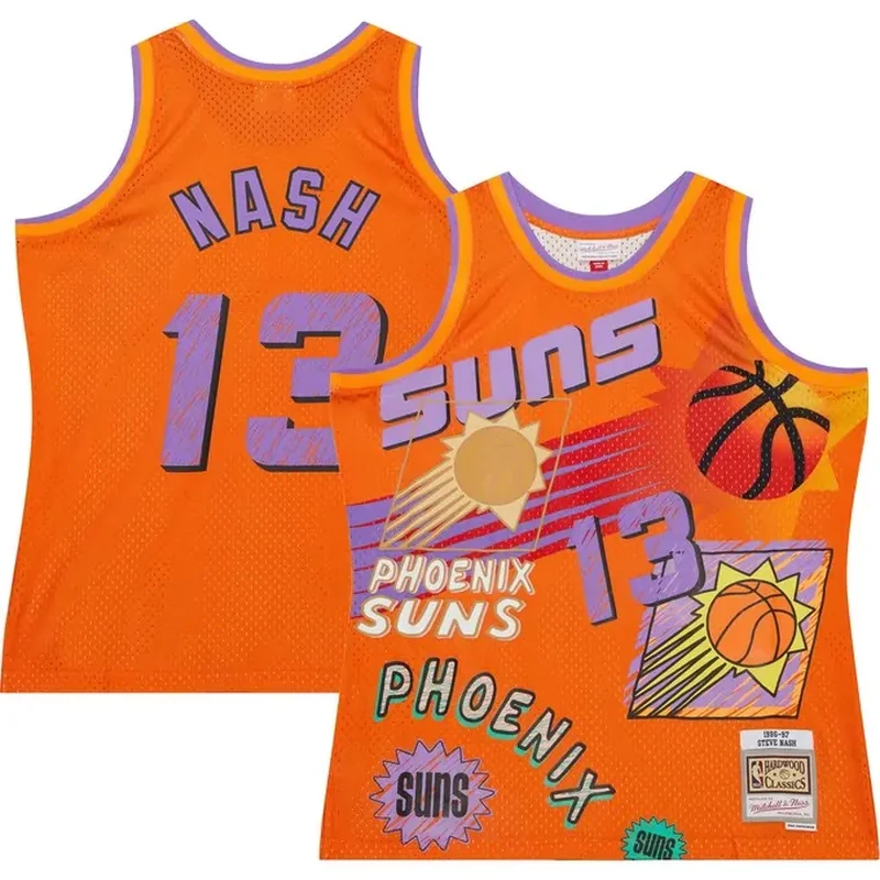 Steve Nash Phoenix Suns 1996/97 Sidewalk Sketch Jersey Orange