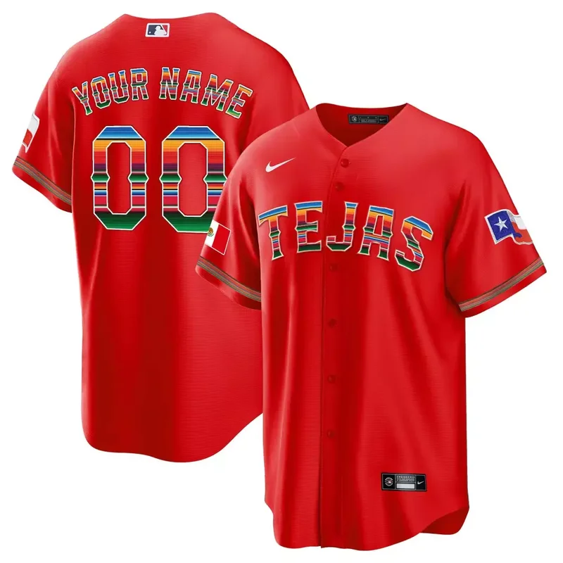 Tejas Black Texas Rangers Mexican Heritage Night Cool Base Custom Jersey All Stitched - Image 2