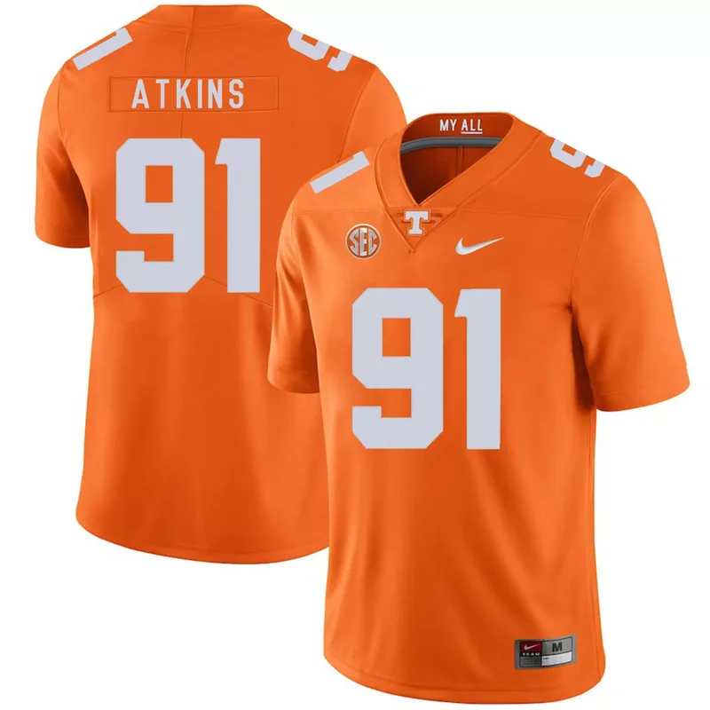 Tennessee Volunteers 91 Doug Atkins Orange College Jersey