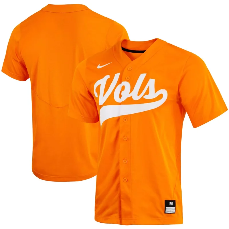 Tennessee Volunteers Full-button Baseball Jersey - Tennessee Orange