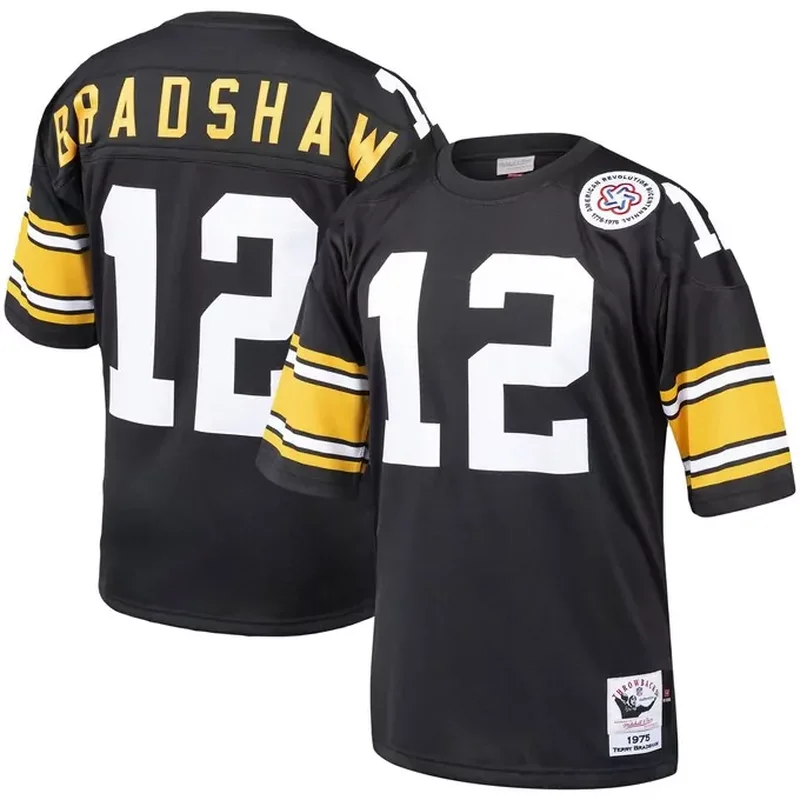 Terry Bradshaw Pittsburgh Steelers Throwback Retired Player Jersey Black