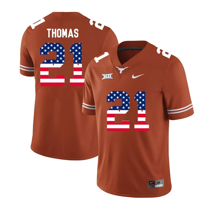 Texas Longhorns 2 Fozzy Whittaker Orange USA Flag College Jersey - Image 5