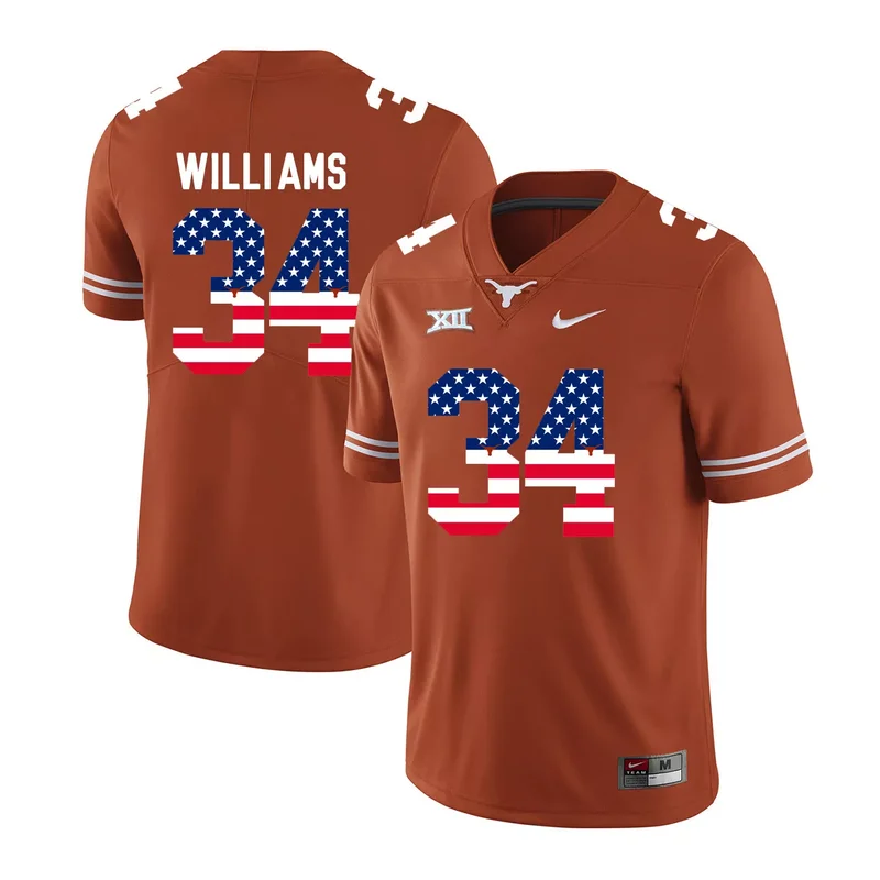 Texas Longhorns 33 D'Onta Foreman Brunt Orange College Jersey - Image 5
