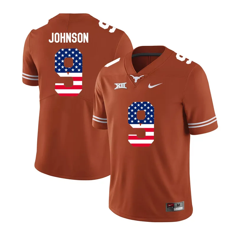 Texas Longhorns 84 Marquise Goodwin Orange USA Flag College Jersey - Image 2