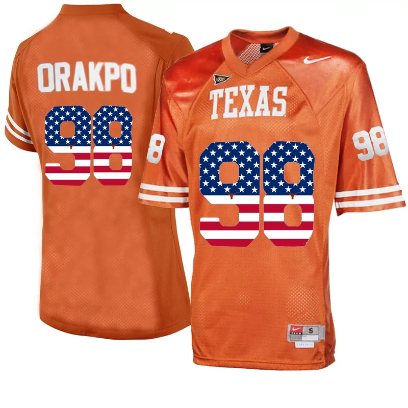 Texas Longhorns 84 Marquise Goodwin Orange USA Flag College Jersey - Image 4