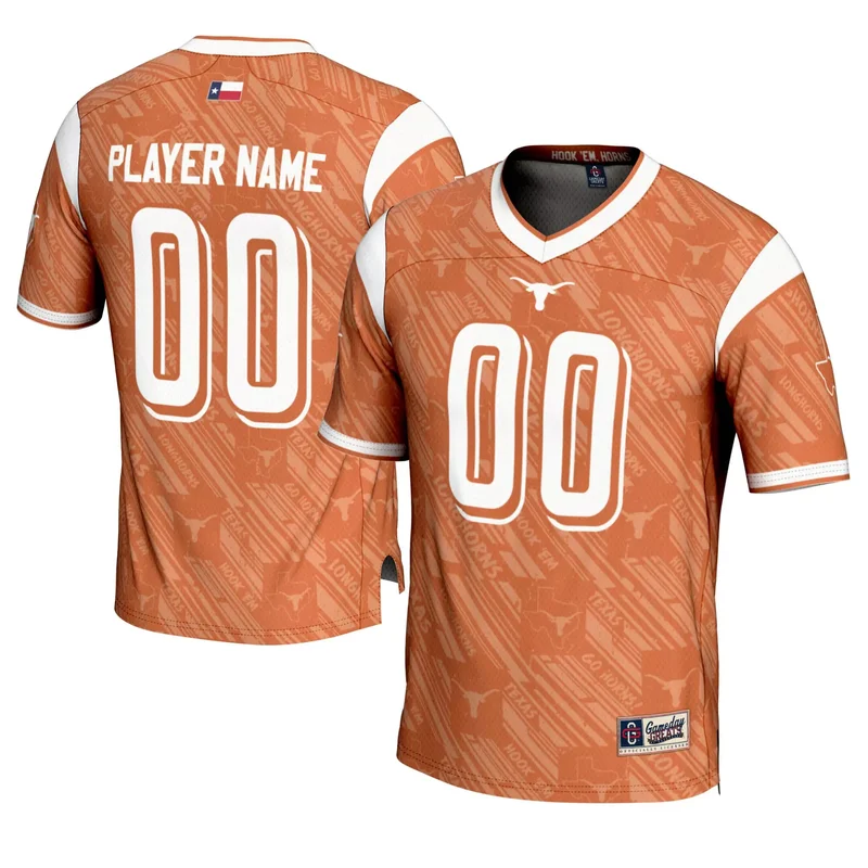 Texas Longhorns Full-button Baseball Jersey - Gray - Image 4