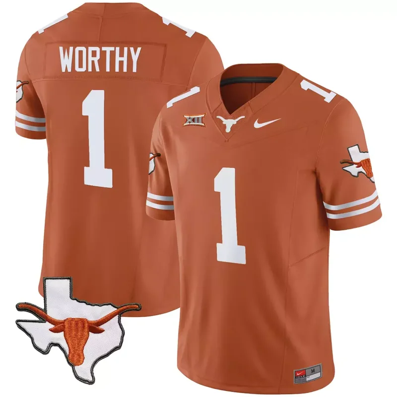 Texas Orange Xavier Worthy Texas Longhorns Vapor Limited Jersey All Stitched