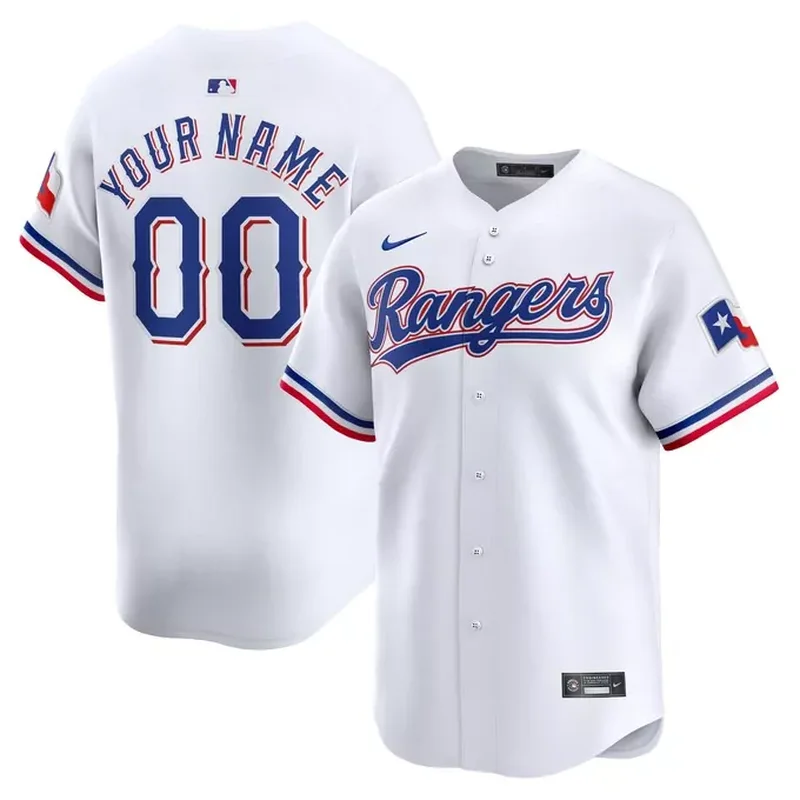 Texas Rangers Home Custom Jersey White