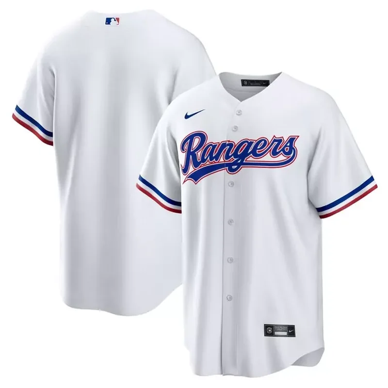 Texas Rangers Home Custom Jersey White - Image 3