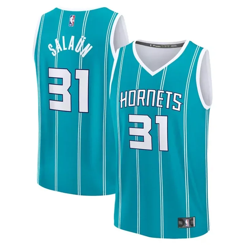 Tidjane Salaun Charlotte Hornets 2024 NBA Draft Fast Break Player Jersey Icon Edition Teal