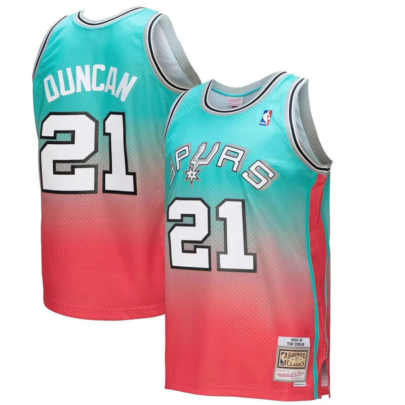 Tim Duncan San Antonio Spurs Big & Tall 1998-99 NBA 75th Anniversary Diamond Jersey - Black - Image 4