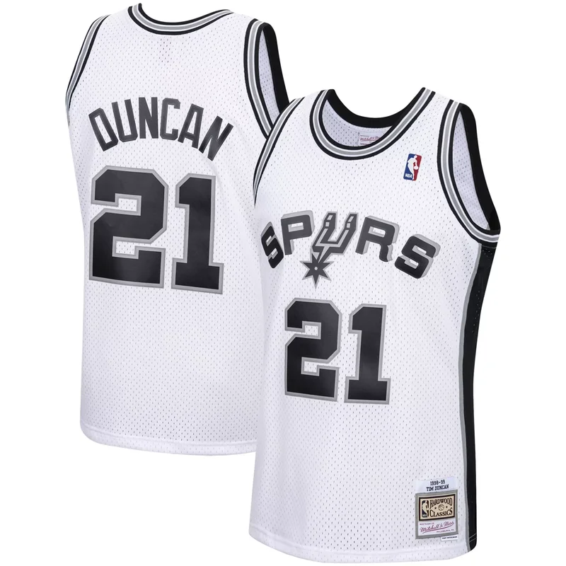 Tim Duncan San Antonio Spurs 1998-99 Hardwood Classics Jersey - White NBA