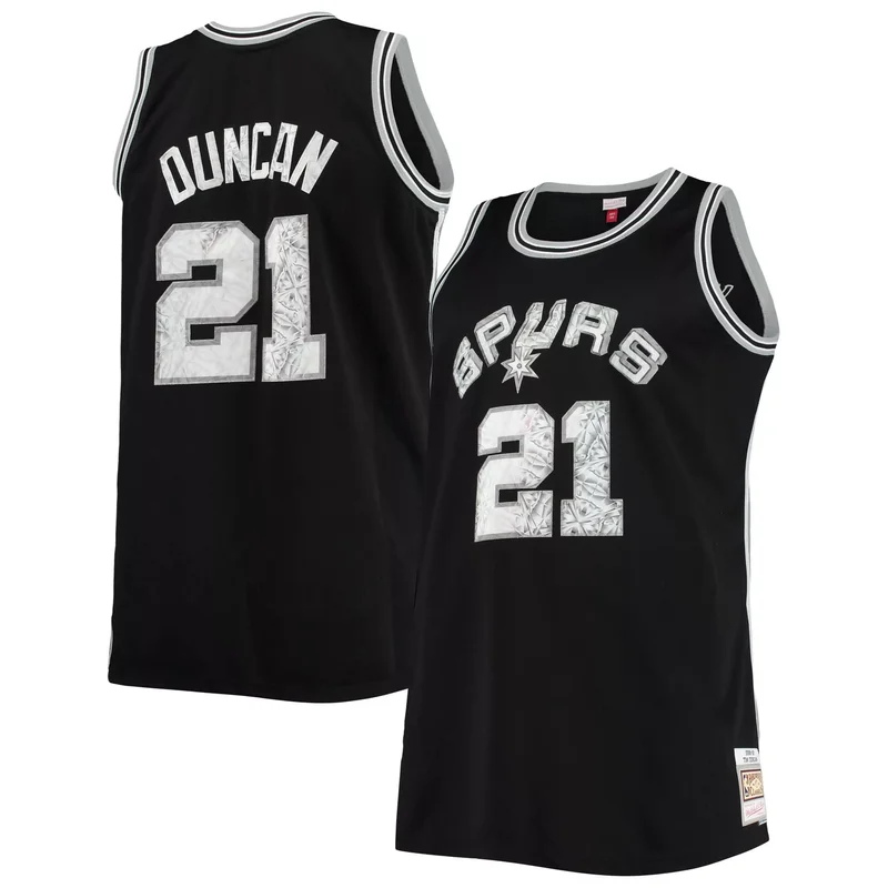 Tim Duncan San Antonio Spurs Big & Tall 1998-99 NBA 75th Anniversary Diamond Jersey - Black
