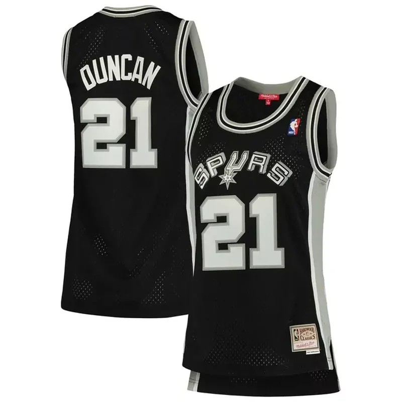 Tim Duncan San Antonio Spurs 1998/99 Classics NBA 75th Anniversary Diamond Jersey Black - Image 4