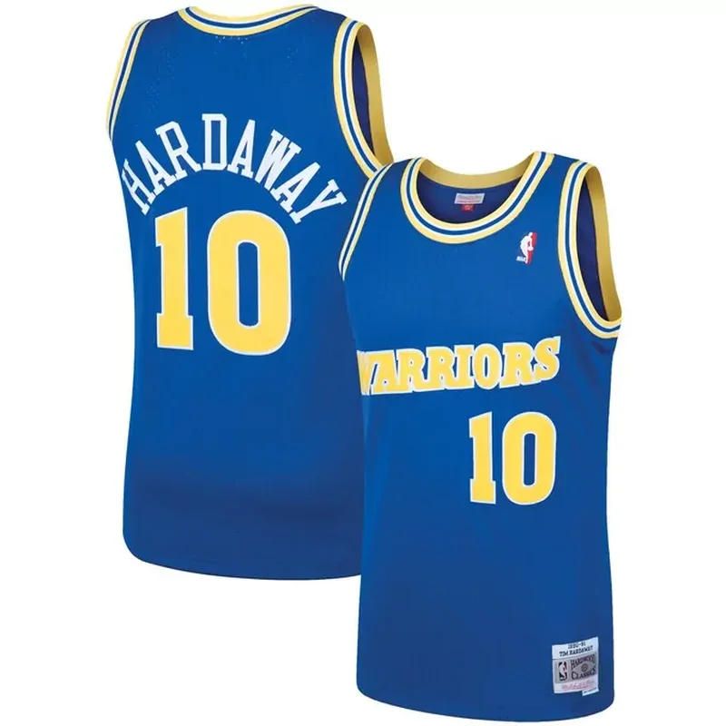 Tim Hardaway Golden State Warriors 1990/91 Galaxy Jersey Blue - Image 4