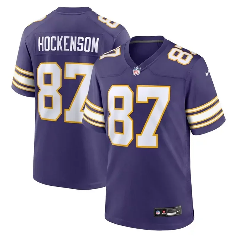 TJ Hockenson Minnesota Vikings Classic Player Game Jersey Purple