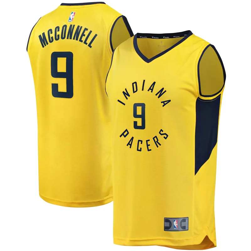 T.j. Mcconnell Indiana Pacers Fast Break Player Jersey - Statement Edition - Gold NBA - Image 4