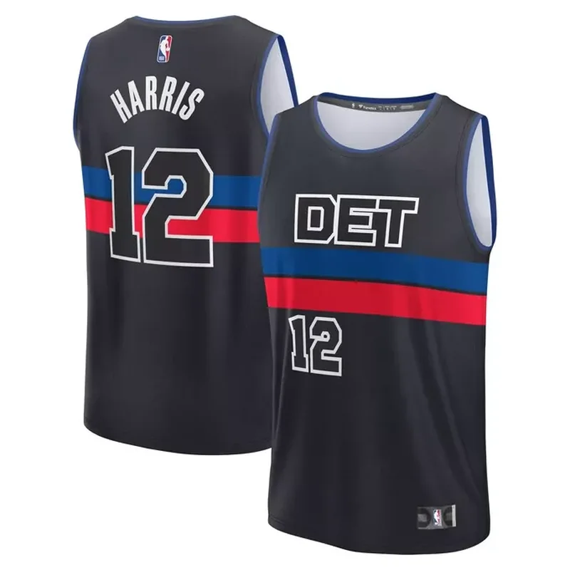 Tobias Harris Detroit Pistons Fast Break Player Jersey Statement Edition Black