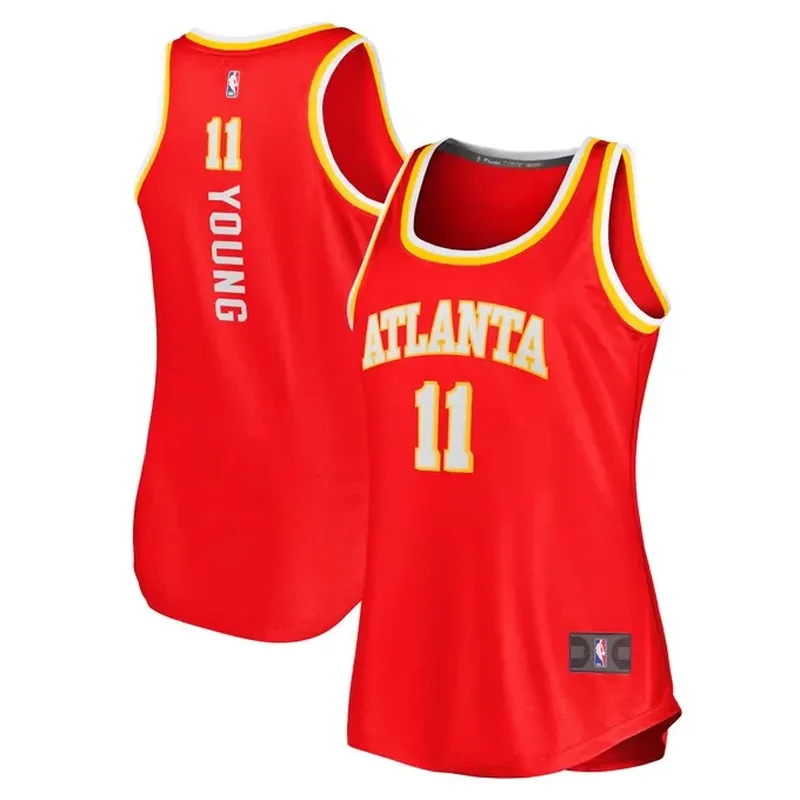 Trae Young Atlanta Hawks Womens Fast Break Tank Jersey Icon Edition Red