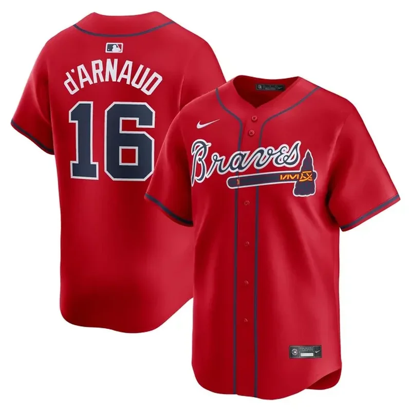 Ronald Acuña Jr Atlanta Braves Alternate Player Jersey – Navy - Image 5