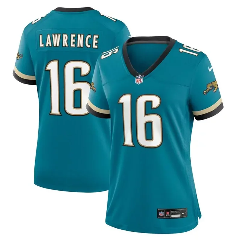 Trevor Lawrence Jacksonville Jaguars Womens Prowler Throwback Game Jersey Teal