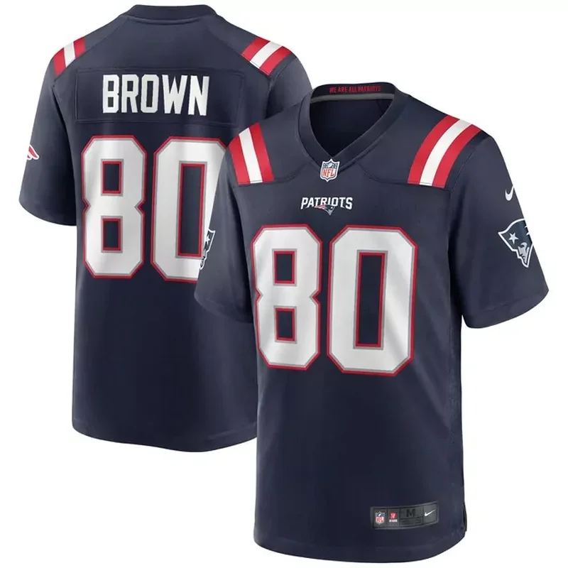 Troy Brown New England Patriots Game Retired Player Jersey Navy