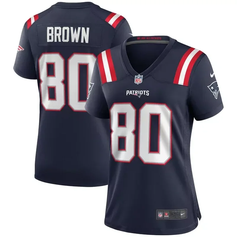 Troy Brown New England Patriots Game Retired Player Jersey Navy - Image 5
