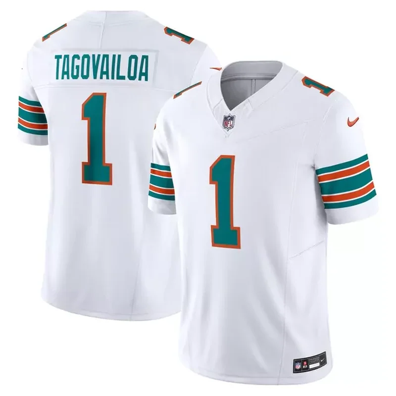 Number 1 Dad Miami Dolphins Game Jersey Aqua - Image 3