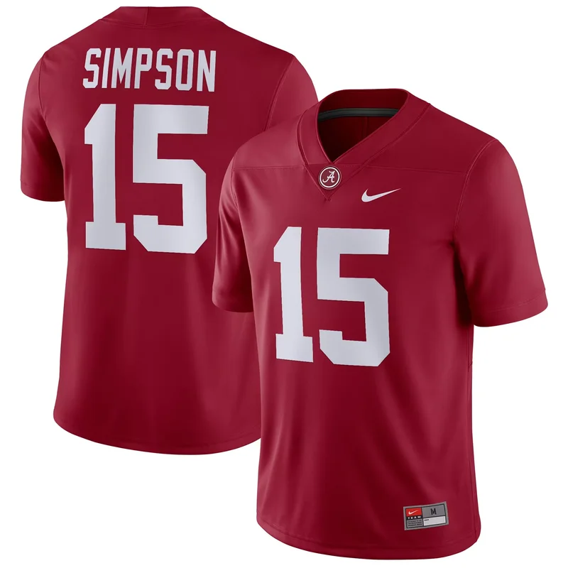 Ty Simpson Alabama Crimson Tide Nil Jersey - Crimson