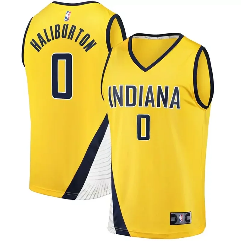 Tyrese Haliburton Indiana Pacers Jordan Brand Unisex Jersey Statement Edition Gold - Image 5