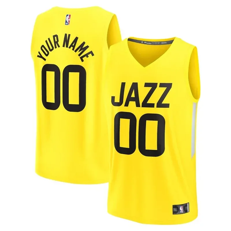 Utah Jazz Fast Break Custom Jersey Icon Edition Yellow
