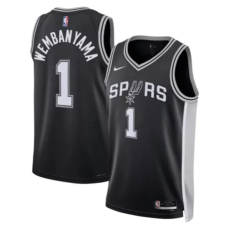 Victor Wembanyama San Antonio Spurs Unisex 2023 NBA Draft First Round Pick Jersey Icon Edition Black