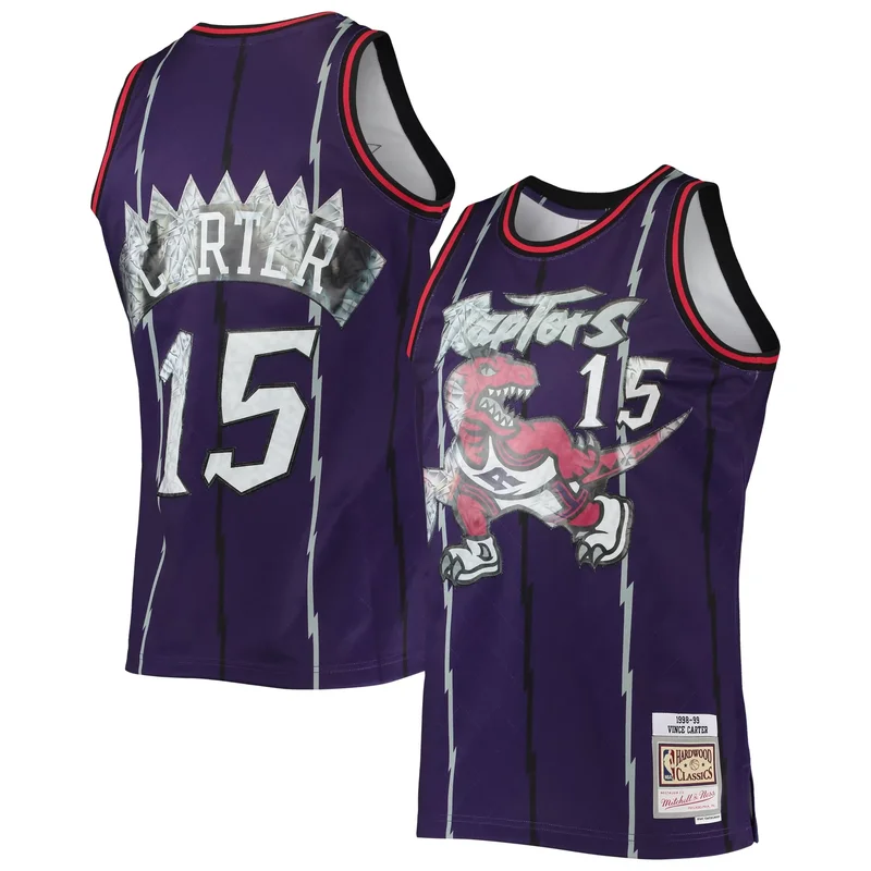 Vince Carter Toronto Raptors 1996-97 Hardwood Classics NBA 75th Anniversary Diamond Jersey - Purple