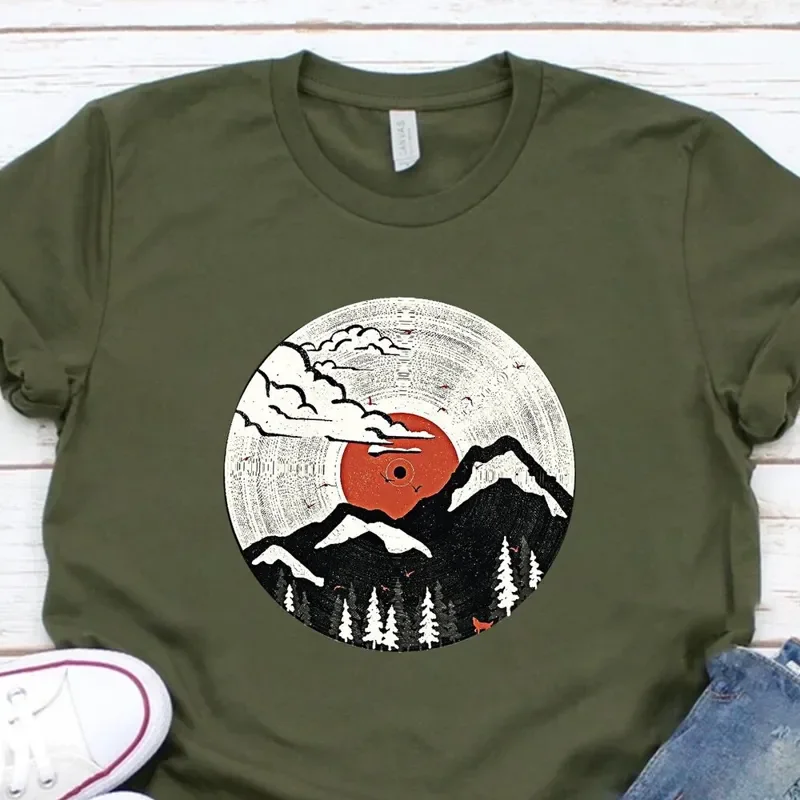 Vinyl Record Cool Sunset Music Lover for Men T-Shirt Hoodie Sweater Gifts Her LP Collector DJ Clothing Teacher