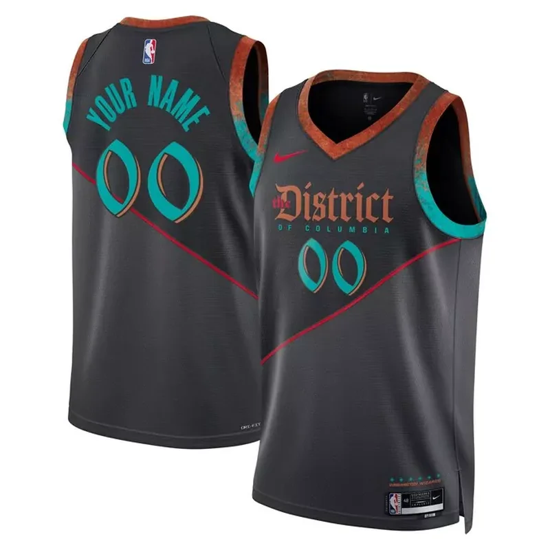 Washington Wizards Unisex 2023/24 Custom Jersey Black City Edition