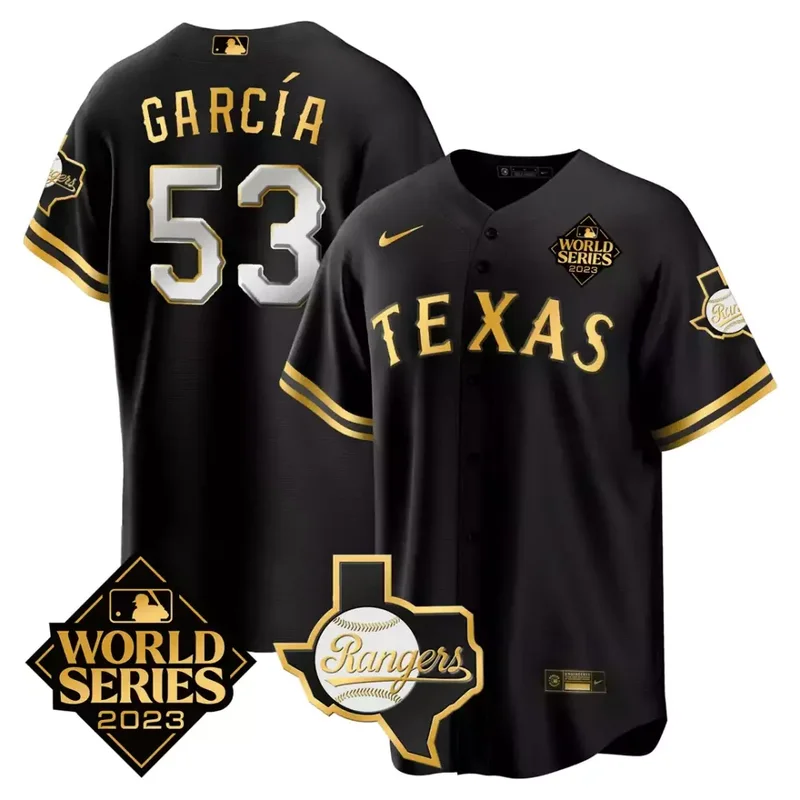 White Gold Josh Jung Texas Rangers 2023 World Series Texas State Patch Gold Jersey All Stitched - Image 3