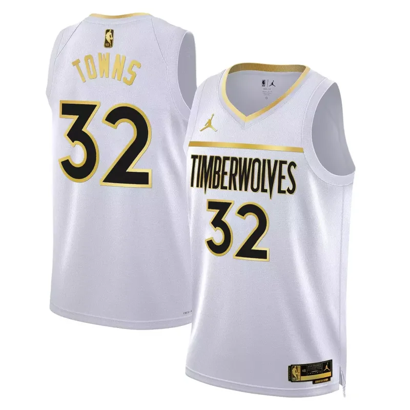 White Gold Karl Anthony Towns Minnesota Timberwolves Swingman Jersey All Stitched
