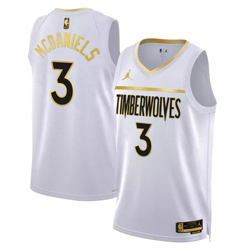 White Gold Karl Anthony Towns Minnesota Timberwolves Swingman Jersey All Stitched - Image 2