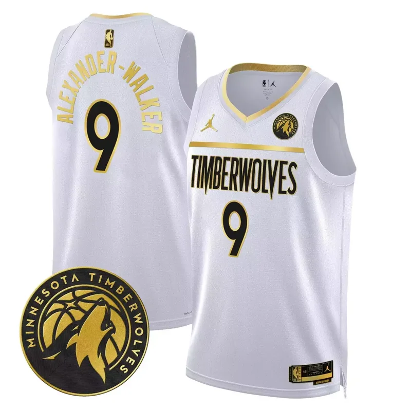 White Gold Karl Anthony Towns Minnesota Timberwolves Swingman Jersey V2 All Stitched - Image 3
