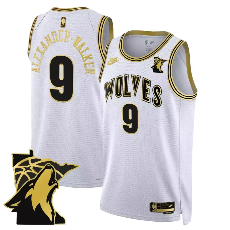 White Gold Karl Anthony Towns Minnesota Timberwolves Swingman Jersey V2 Minnesota Patch All Stitched - Image 3