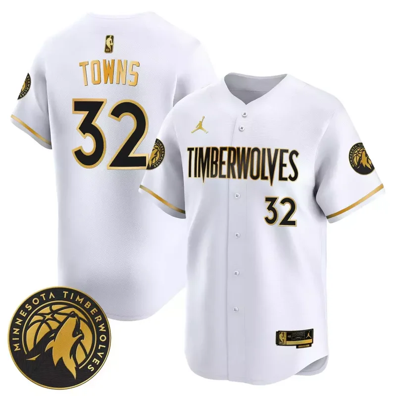 White Gold Mike Conley Minnesota Timberwolves 2024 Baseball Jersey All Stitched - Image 2