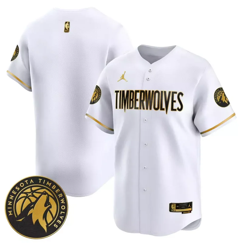 White Gold Mike Conley Minnesota Timberwolves 2024 Baseball Jersey All Stitched - Image 5
