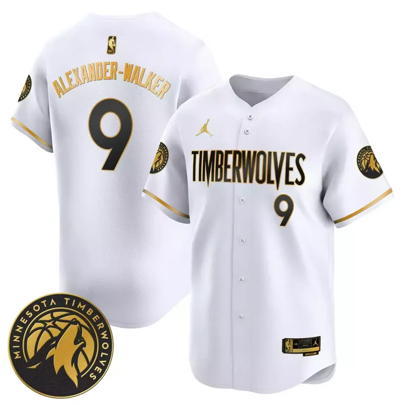 White Gold Mike Conley Minnesota Timberwolves 2024 Baseball Jersey All Stitched - Image 4